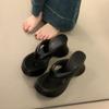 Flip-flop Slope Heel Toe Sandals Women 2025 Summer New Open-toed Muffin Thick-bottomed Non-slip Casual Beach Slippers