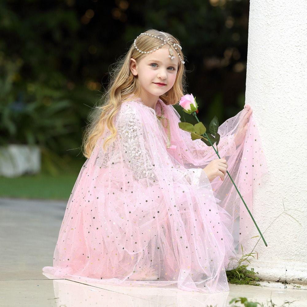 Летняя накидка из тюля для маленьких девочек, праздничные атрибуты, разноцветные блестки, накидка из тюля на Хэллоуин, Рождество