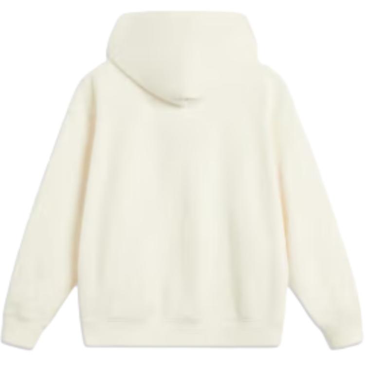 Li Ning Спортивная повседневная простая толстовка-пуловер с капюшоном мужская толстовка молочно-белая AWDV425-2