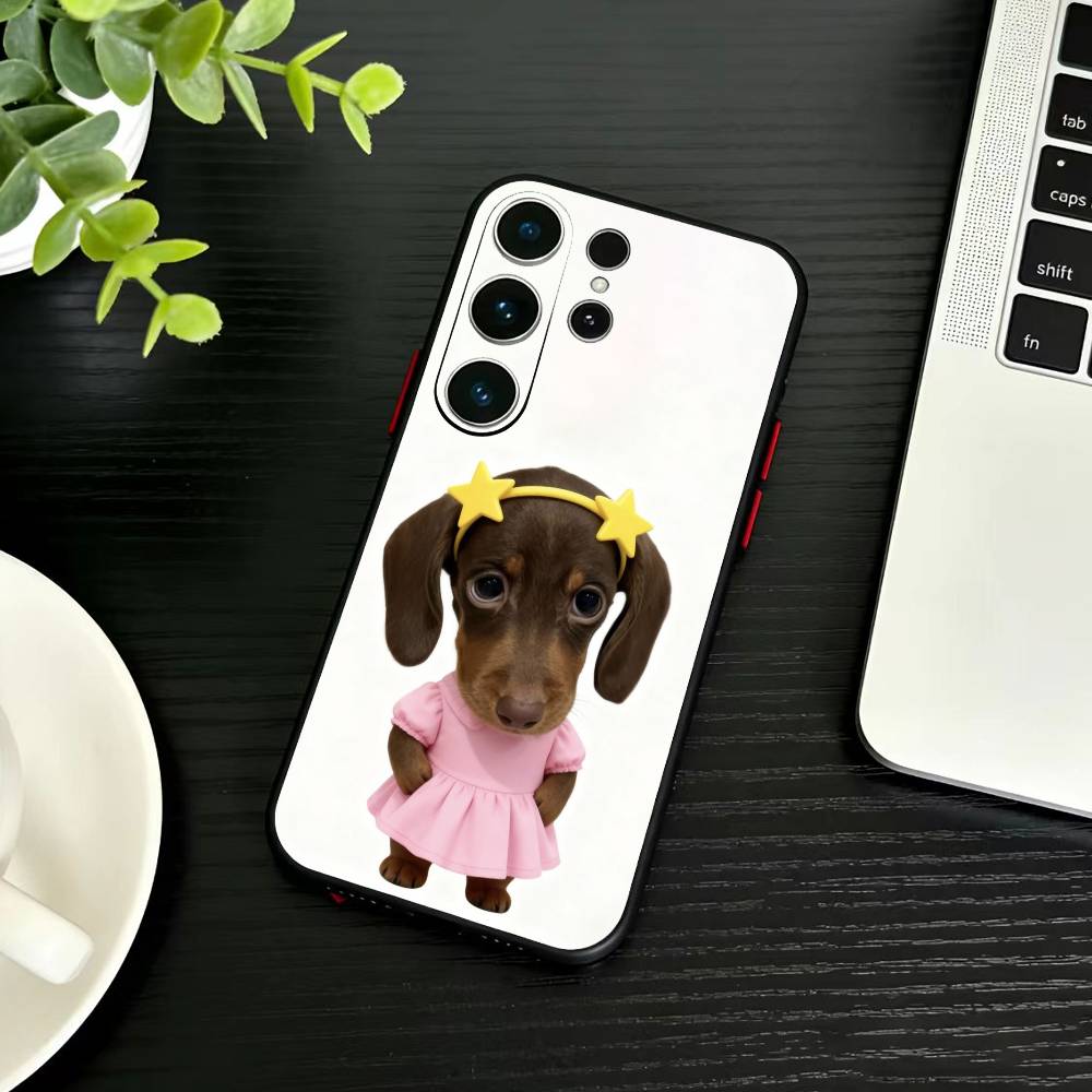 Goofy C-Dogs Big eyes Phone Case For Samsung S26,S25,S24,S23,S22,S21,S20,Ultra,Plus,FE Black Soft Cover