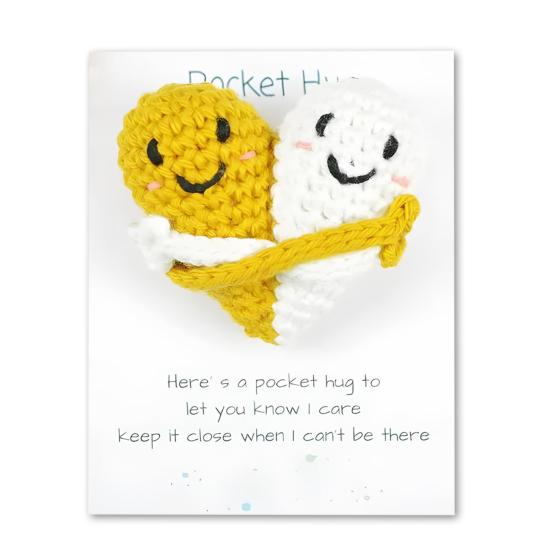 Вязаные крючком карманные сердечки Два обнимающихся сердца Вязаные крючком карманные обнимающиеся сердечки ручной работы