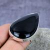 Black Obsidian Gemstone Handmade 925 Sterling Silver Ring Jewelry Gift For Mother