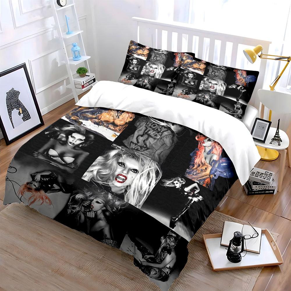 Pop Art Blonde Portrait Prints Bedding Duvet Cover Set Duvet Cover Pillowcases (1*Duvet Cover 2*Pillowcases, without duvet insert)