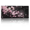Large Mouse Cherry Mouse Desk Extra Keyboard Rubber Mouse Cyber Ideal for Moderate Surface 40cm X 90cm Pad, Gaming, Pink, Blossom, Flower, Black,