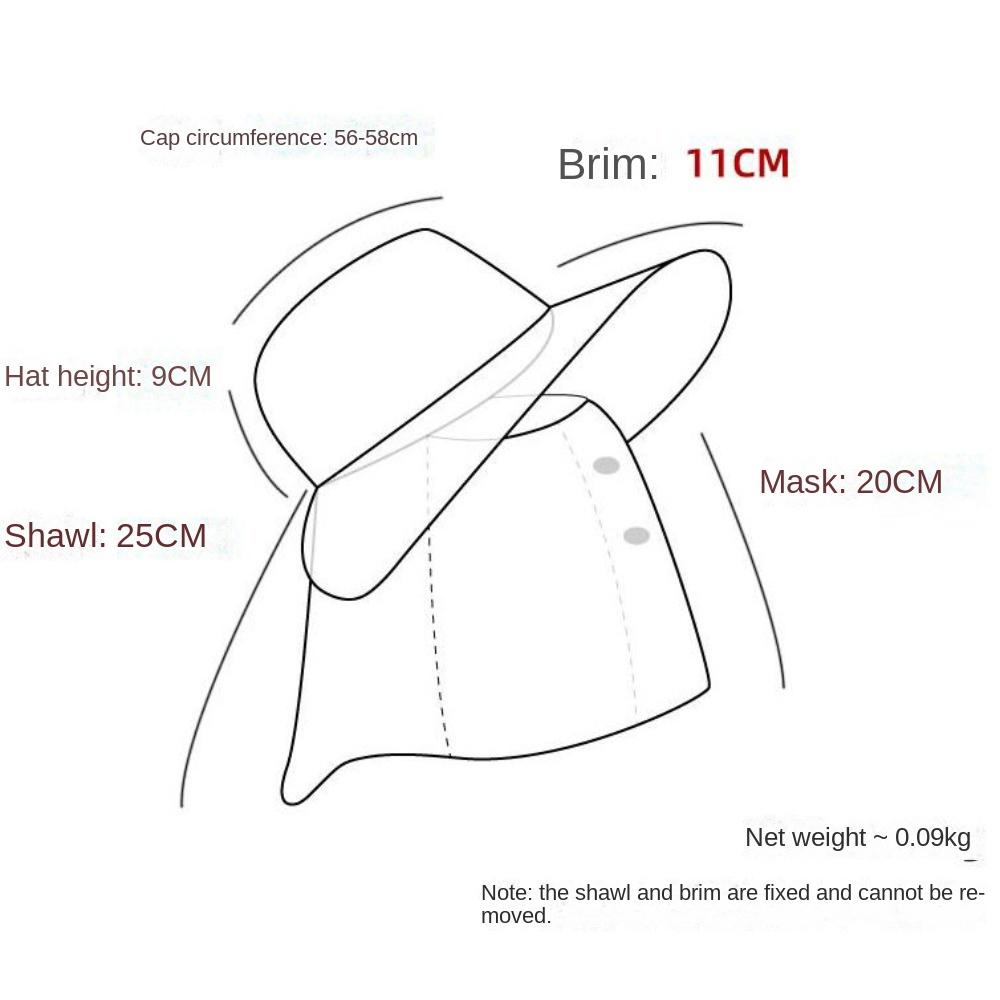 UV Protection Agricultural Work Hat Wide Brim Shawl Mask Fashion Fishing Cap Unisex