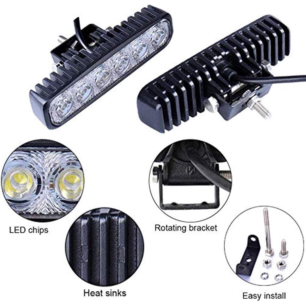 Светодиодные фары для бездорожья 18 W Светодиодные фары Рабочее освещение 12 В / 24 В Дополнительное освещение 6 000 K IP67 Водонепроницаемый Для внедорожника Джип Грузовик Трактор или
