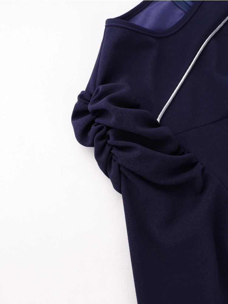 Женское элегантное А-силуэтное церковное платье с круглым вырезом, сборками, длинными рукавами, пуговицами, поясом, высокой талией, для формальных мероприятий, работы, шикарное офисное платье