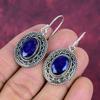 Серьги с синим сапфиром, серьги с драгоценными камнями ручной работы, серьги из цельного серебра 925 пробы, антикварные ювелирные изделия, для подарка на помолвку