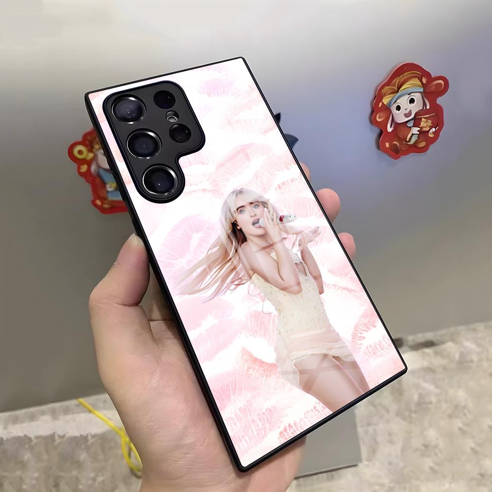 Чехол для телефона Singer S-Sabrina Carpenter для Samsung S26 S25 Ultra S23 S22 S24 S20 Fe S21 Plus A54 A53 A16 Стеклянная крышка