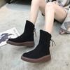Женские меховые сапоги, женская зимняя обувь, женские повседневные сапоги на молнии до колена, сохраняющие тепло, зимние сапоги, черные 2024