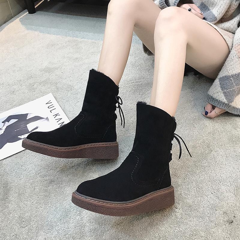 Женские меховые сапоги, женская зимняя обувь, женские повседневные сапоги на молнии до колена, сохраняющие тепло, зимние сапоги, черные 2024