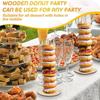 Wooden Doughnut Holder Dessert Display Rack Dim Sum Bread Sales Rack Donut Stand Birthday Party Wedding Table Decoration