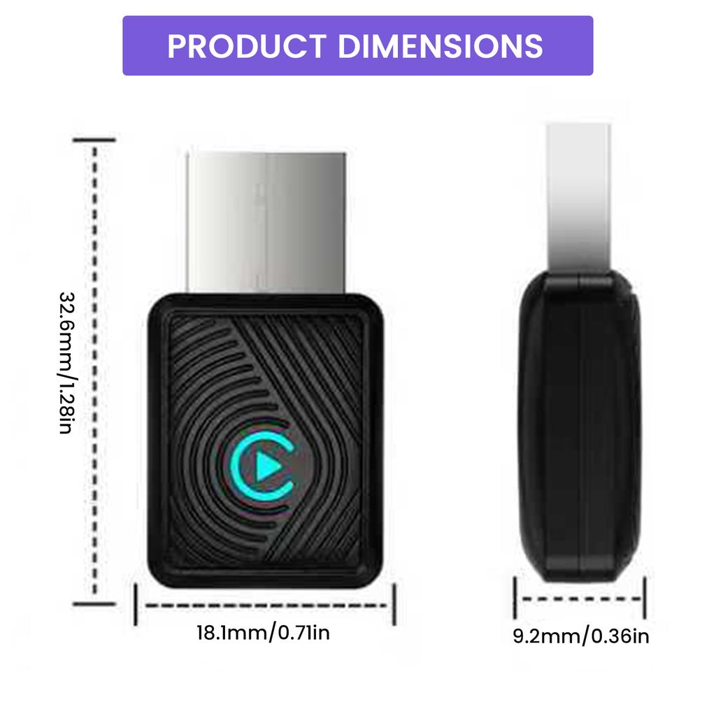 BT 5.3 2-в-1 Беспроводной адаптер CarPlay Android Auto Преобразует проводной в беспроводной Беспроводной адаптер CarPlay для универсального телефона