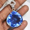 Lab Grown 110.4 Ct CERTIFIED Blue Topaz Pear Pendant A Grade Jewelry Gems AI-93-NS