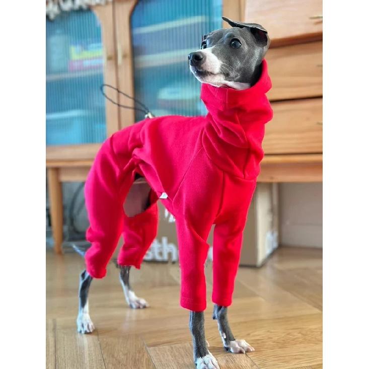 Winter Warm 4-legged Red Jacket for Italy Greyhound Wellington Dog Clothes Autumn Thick Warm Fashion Sweatshirt for Whipbit