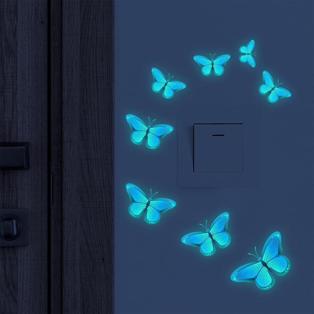 Luminous Butterfly Switch Stickers - Decorative Wall Art for Bedroom and Living Room