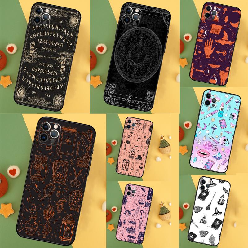 Girly Pastel Witch Goth Ouija Case For iPhone 17 16 15 14 13 12 11 Pro Max Mini Plus 16e 17 Air Bumper Cover Accessories
