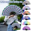 Fans with Lights Large Folded Hand Fan Folding Rainbow Folding Fan  Festival