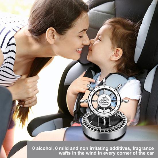 Солнечный автомобильный освежитель воздуха, вращающийся винтажный руль, длительный аромат, очистка воздуха, автоматический ароматерапевтический диффузор, орнамент, аксессуары для салона автомобиля