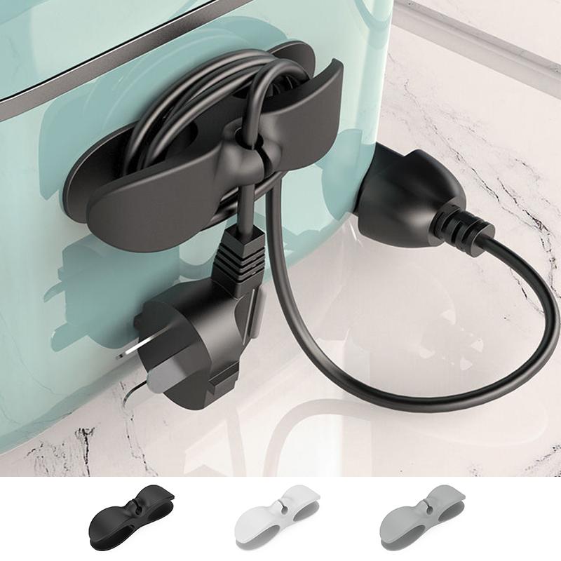 1pcs Fixing Clamp for Power Cord Hook Wire Cable Winder Holder Home Appliance Plug Organizer Device Data Line Management Clips