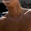 2mm Men 925 Sterling Silver Twisted Twist Chain Necklace Simple Choker Fashionable Zircon Woman Man Necklace