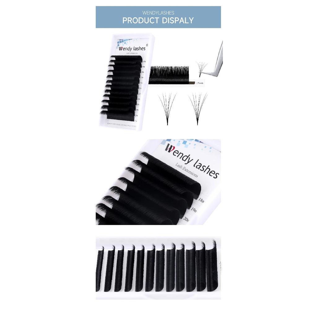 Easy Fanning Bloom Eyelashes C/D/DD Curl Austomatic Flowering Volume Faux Mink 0.07 Thick Natural Eyelash Extension Wendy Lashes