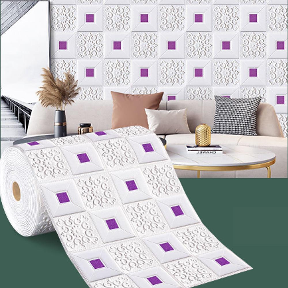 1-10 шт. 70 см x 1 м 3D Потолочный Высокое качество Наклейка на стену Самоклеящаяся Пенопанель Обои Спальня Домашнее украшение Водонепроницаемый