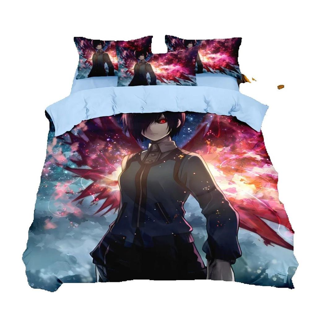 Tokio El Band Printed Bedding CollectionsGhoul Bedding Collection Anime Tokyo Ghoul Duvet Cover Bed Collection Quilt Cover Pillowcase Comforter