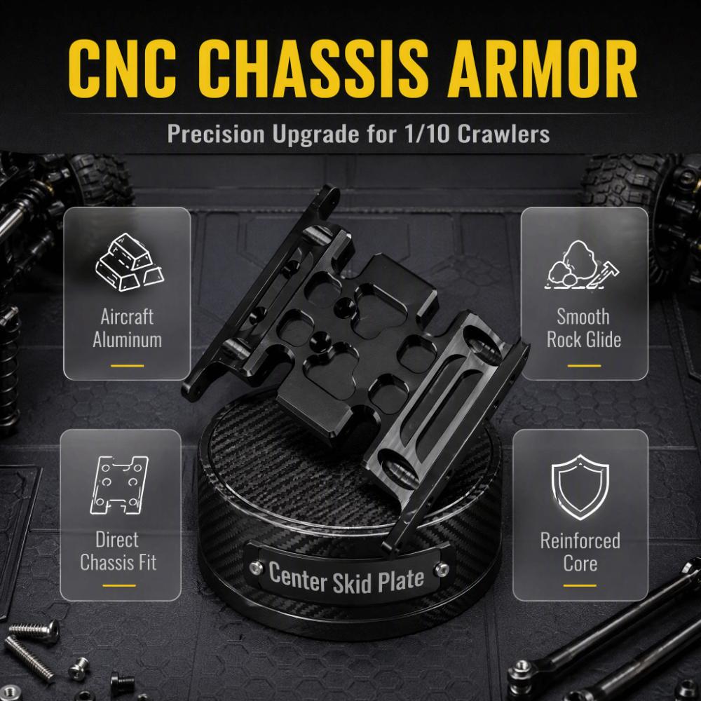 CNC Machined Gearbox Mount Aluminum Alloy RC Upgrade Parts Durable Skid Plate Off-Road Use