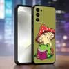 Осенний гриб-лягушка Чехол для телефона для Samsung S25, S24, S21, S22, S23, S30, Ultra, S20, Plus, Fe, Lite, Note, 10, Черная крышка