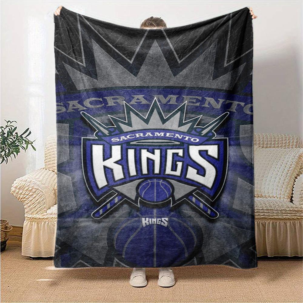 Фланелевое одеяло с принтом Sacramento Kings Высококачественное Теплое Уютное Покрывало для Всех Сезонов Идеально для Подарков Декор Дома