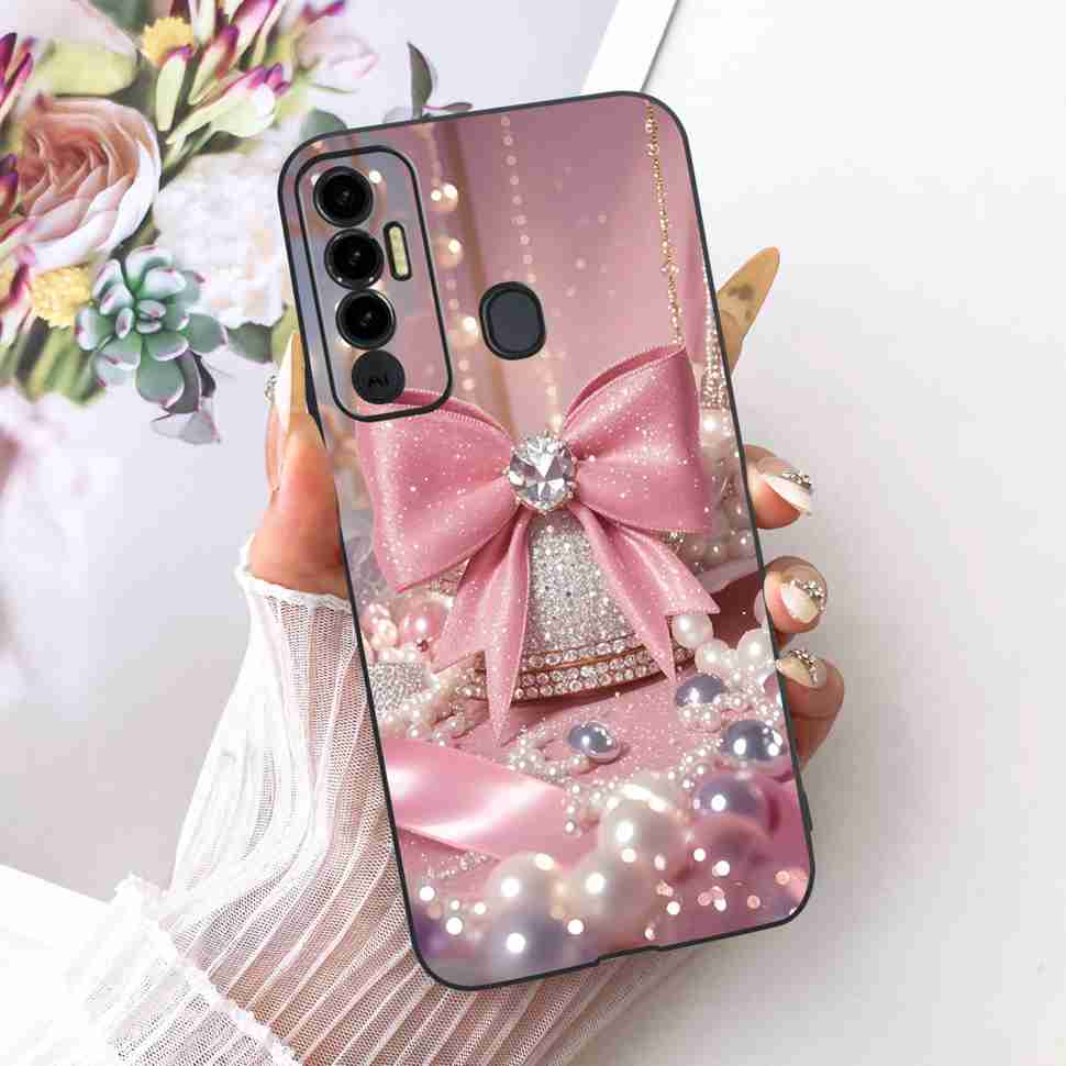 Simple Design Cartoon For Tecno Spark 7P KF7j Case Silicone TPU Black Cover For Tecno Spark7P 7p 6.8" Bumper Phone Cases Fundas