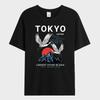 Summer Men's T-shirt Japan Tokyo Flying Crane Printed T-shirt Fashion Street Short Sleeve Oversized Tee Shirt Men Clothes