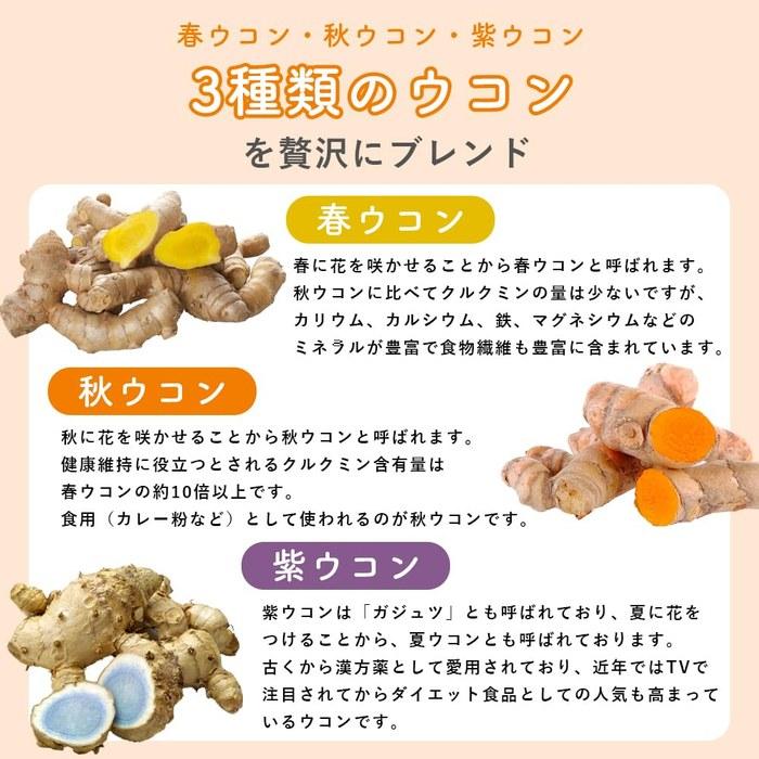 REIKO Turmeric Supplement Curcumin Fermented Three Types Autumn Turmeric Spring Turmeric Purple Turmeric 30-Day Supply Additive-Free