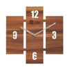Настенные часы ручной работы 12 дюймов, стильные, элегантные, аналоговые, деревянные, с дизайном в виде кирпичной кладки, для гостиной, холла, спальни, офиса, в подарок, азиатский красный, текстурированное дерево