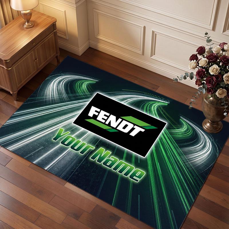 Fendt Personalized Crystal Velvet Carpet, Customized Name Text Soft Anti‑Slip Rug for Living Room Bedroom
