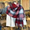 Зимний новый шарф с градиентным клетчатым узором, утолщенный, с бахромой, подарок для пары, шарф высокого класса