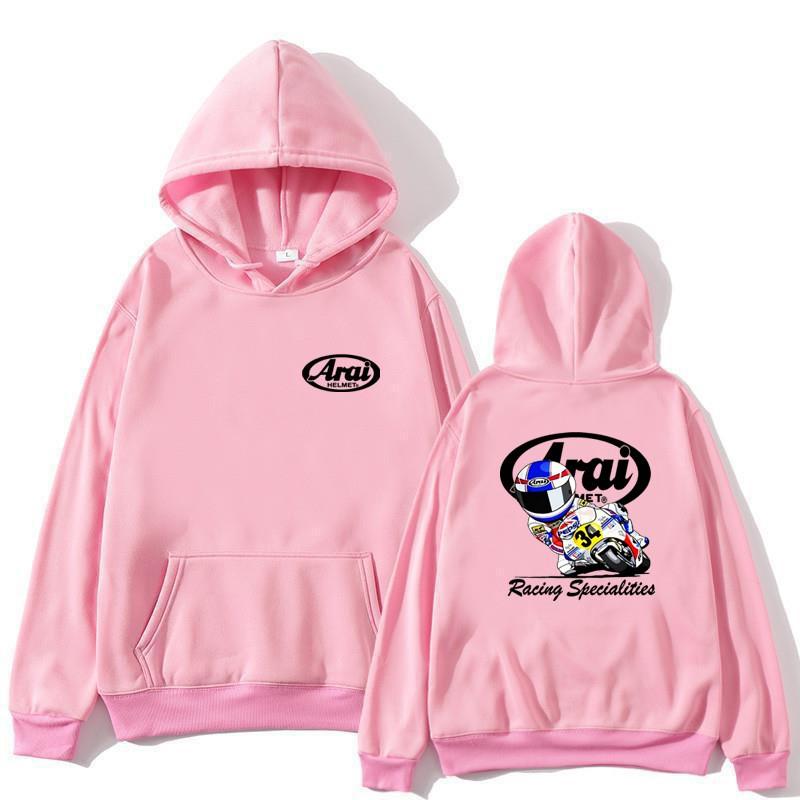 Mens Hooded Sweatshirt With Motorcycle Print - Loose Fit Cotton Blend Pullover Fall Casual Wear
