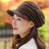 Women's Black Duckbill Beret: Korean & Japanese Style Octagonal Hat for Autumn/Winter, Versatile Fit for Large Head Circumference