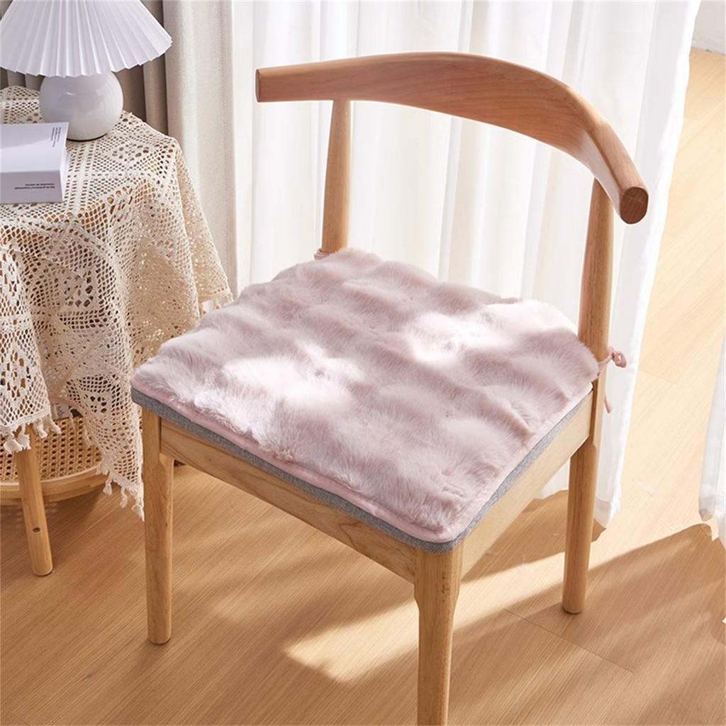 Square Soft Chair Pad Furry Plush Seat Cushion Warm Seat Pillow Pads Kitchen Dining Sofa Armchair Wheelchair Chair Cover
