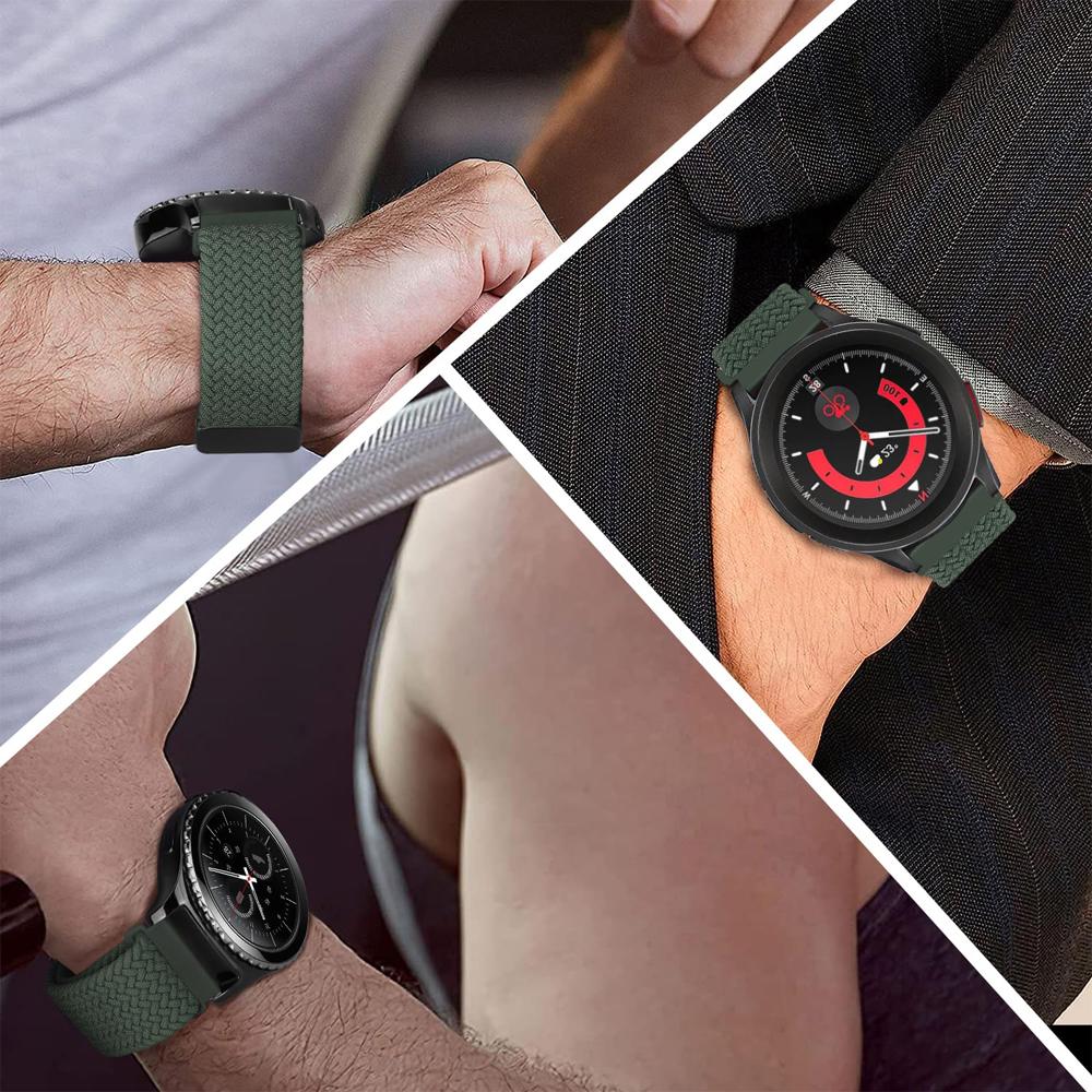 Ремешок для Samsung Galaxy Watch 6 5 4 Classic/Pro/7/FE/40 44 мм Плетеный нейлоновый петлевой ремешок Браслет для Huawei GT 2e 3 4 Ремешок 20 мм 22 мм
