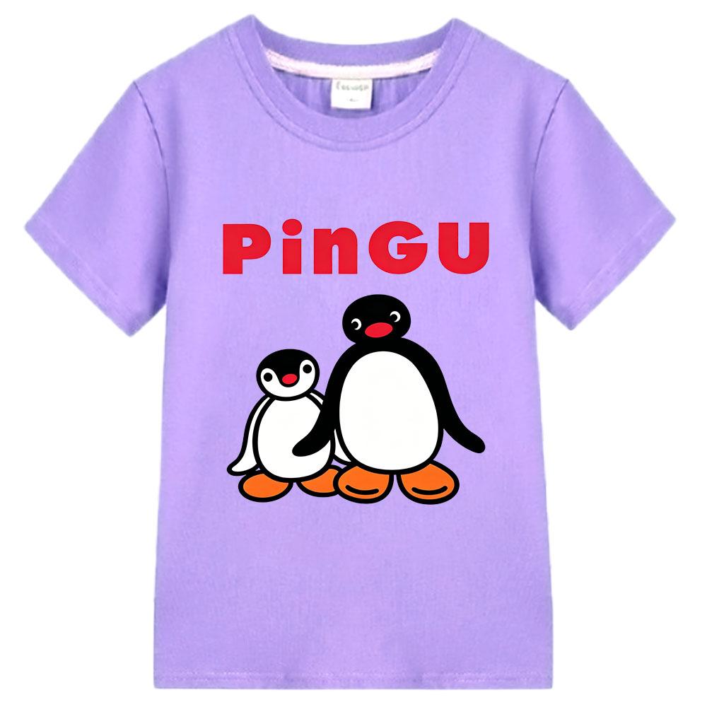 Pingu Children's Cartoon T-Shirt Cotton 2-12 Years Kids Tees Cute Boys Girls Tops O-Neck Manga Print Short Sleeve Summer Toddler