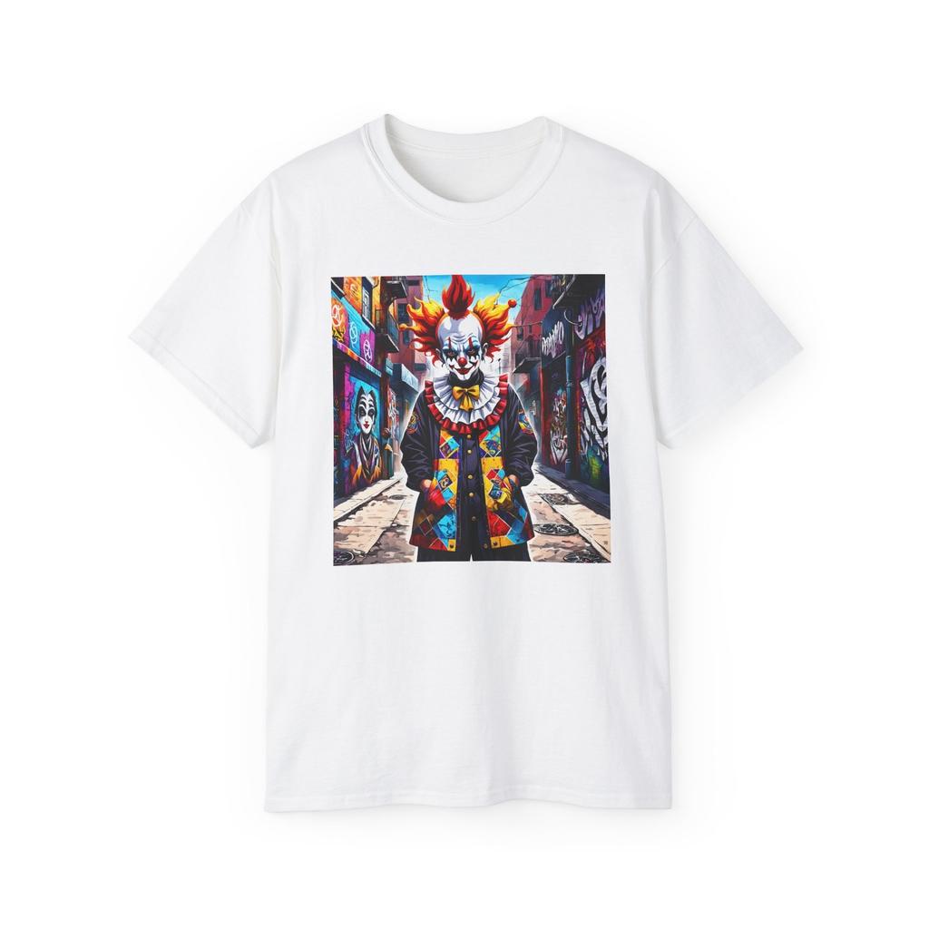 Clown Graphic Tee, Funny Circus Shirt, Colorful Unisex Cotton Top, Jester
