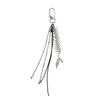 1/2/3Pcs Alloy Fishbone Keychain Pendant Tassel Rope Design Lightweight Key Chain Backpacks Cars Key Organizer Accessories