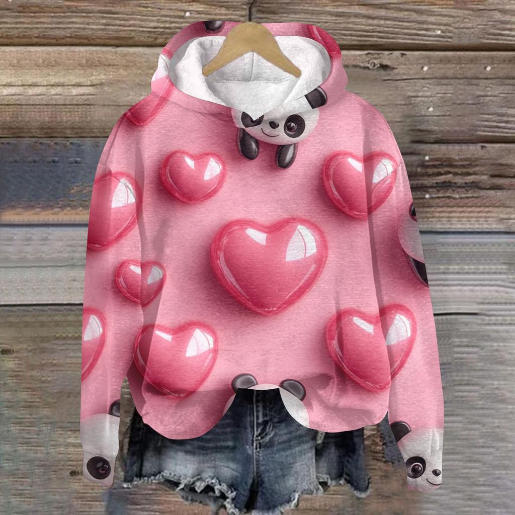 Женская плюшевая теплая повседневная куртка с принтом ко Дню святого Валентина, зимняя куртка