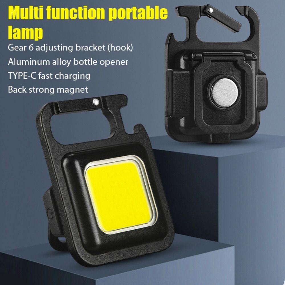 Mini Warning Safety Light LED Floodlight Mini Keychain Light Portable Lights COB LED Flashlight