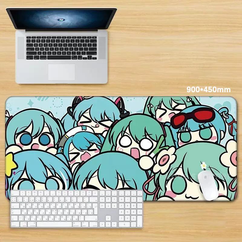 Kawaii Miku Collage Desk Mat Waterproof Antislip Large Gaming Mouse Pad