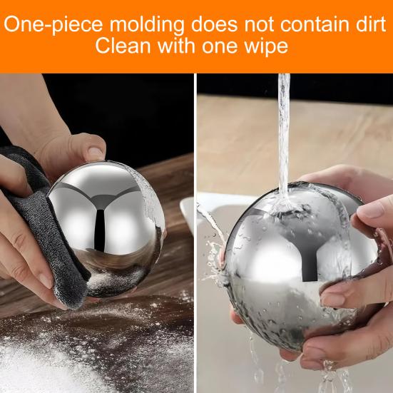 1/2Pcs Rolling Dough Ball Easy Grip Circular Rolling Ball Stainless Steel Dough Rolling Tool
