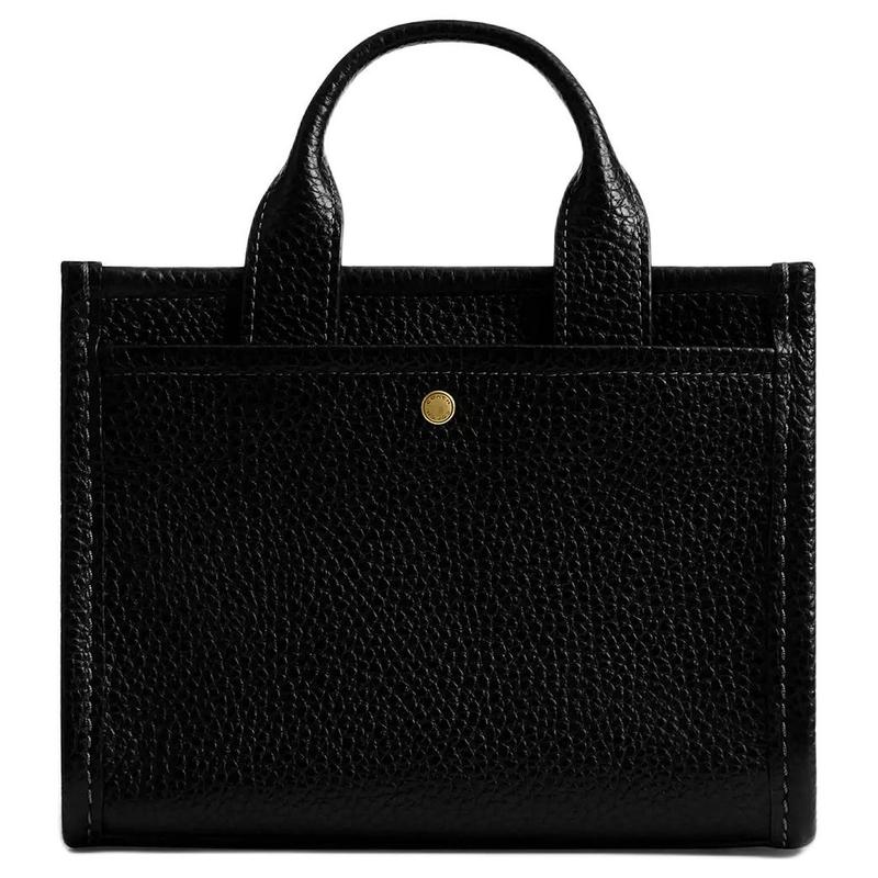 COACH Cargo 20 Logo Printed Gold Hardware Pebbled Leather Tote Bag Tote Bag Shopping Bag Shoulder Crossbody Tote Small Women's Black