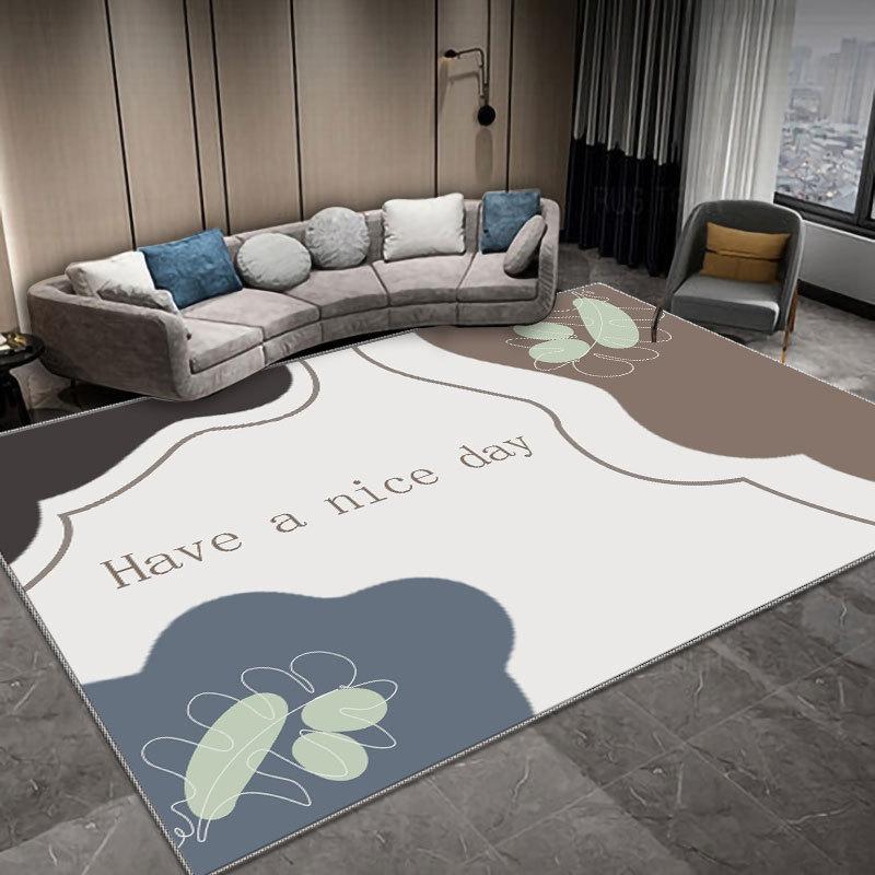 Серый геометрический роскошный ковер для гостиной – Simple Light Series Floor Mat